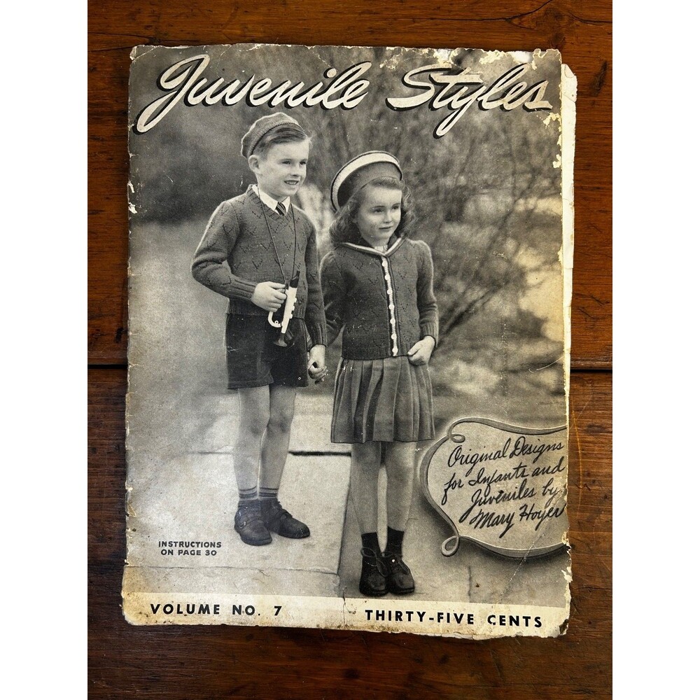 Vintage 1943 Juvenile Styles by Mary Hoyer, Vol 7, Knitting Instructions READ